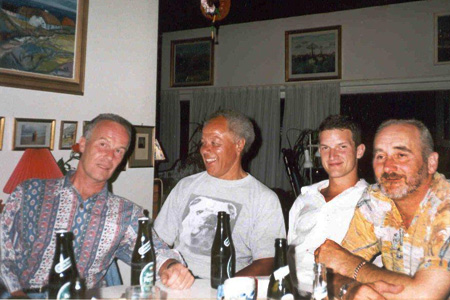 Allan, Johnny, Barnaby (Allan's son) and Mike Silver - at Gerd Parkholt's place - Skagen Festival 1999