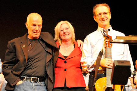 Allan, Barbara (John's widow) and Robin Laing